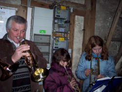 Sylvester 12 Uhr auf dem Kirchtrum